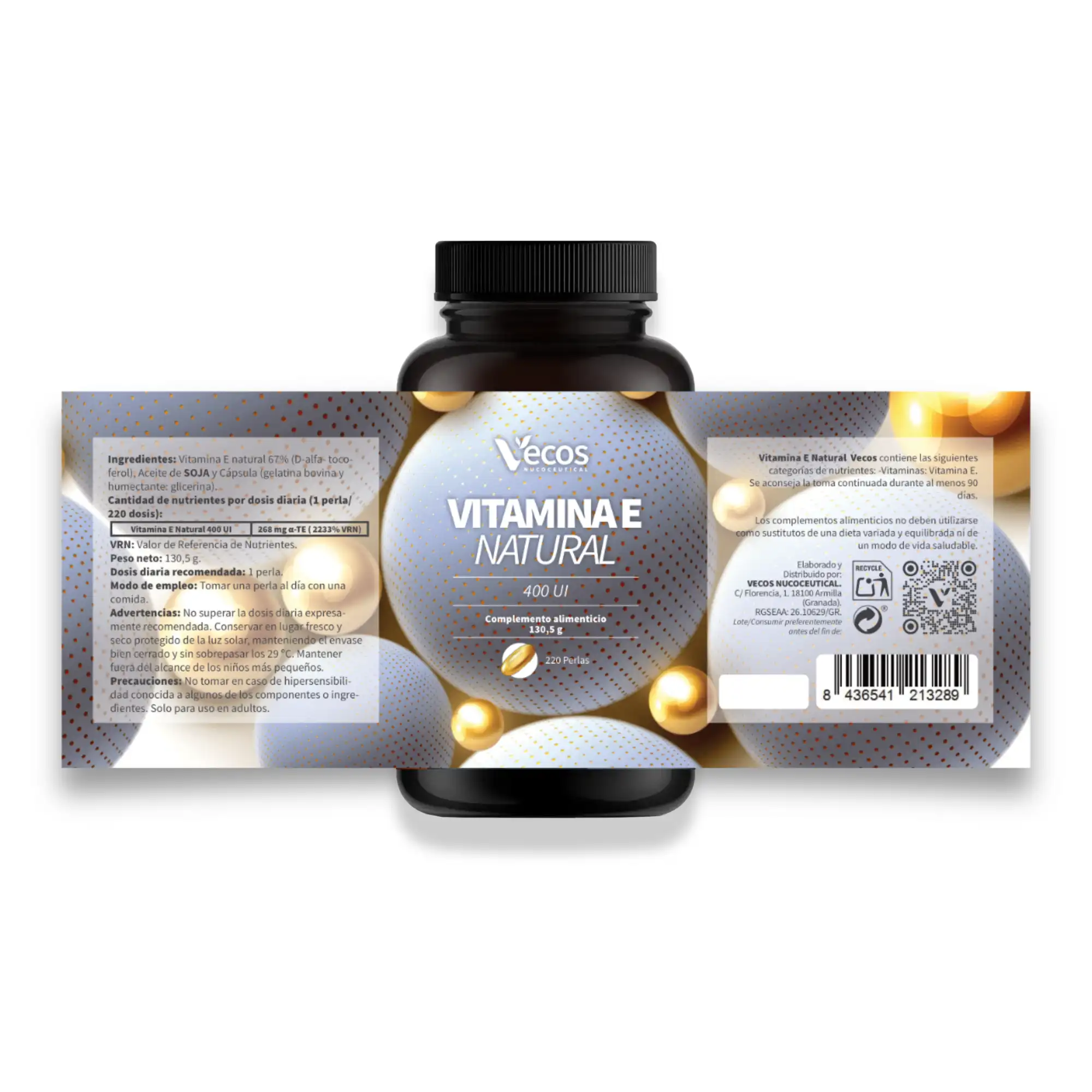 Vitamina E Natural 400 Ui Vecos | Protección Celular Y Antioxidante | D-alfa Tocoferol - Image 5