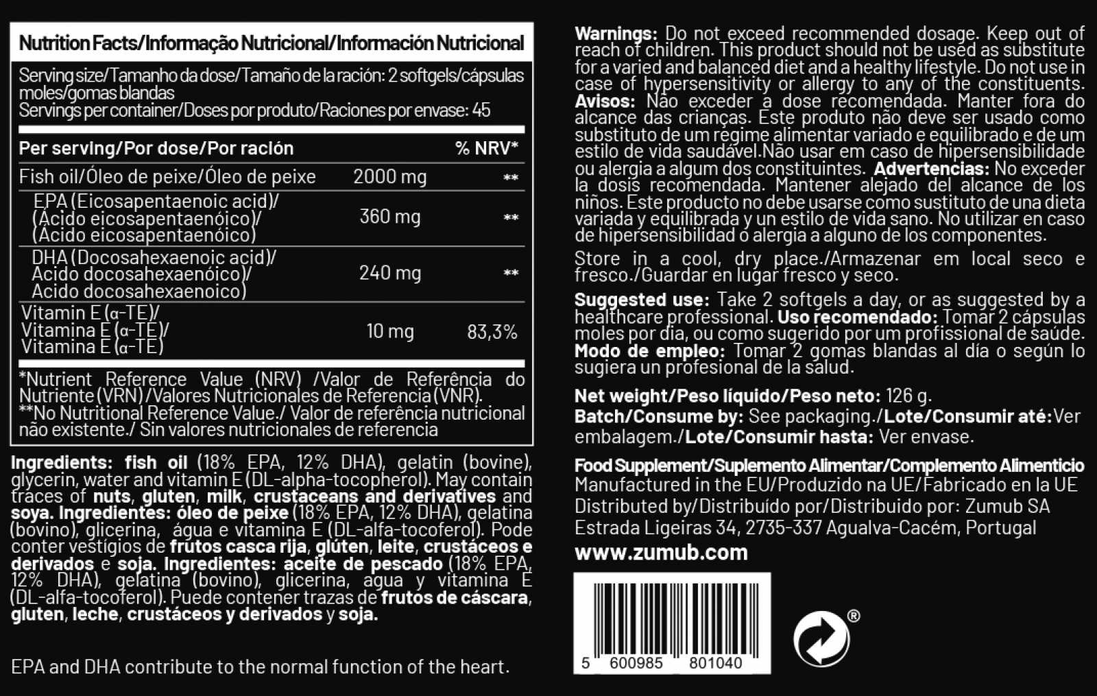 Zumub Omega 3 90 Softgels - Image 2